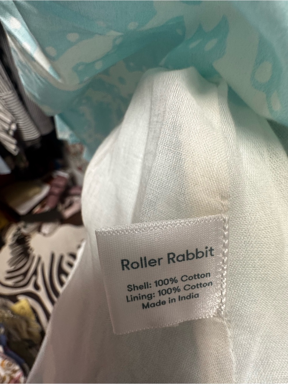 Roller Rabbit Light Aqua Printed Ruffle Mini Dress - Picture 10 of 11